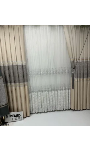 NİVEMESHOME DESTİNA 1/3 DENSE PLEATED TULLE CURTAIN APM