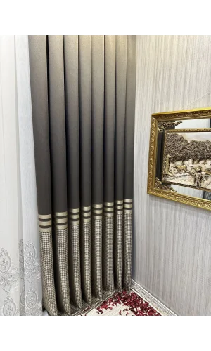 NİVEMESHOME DİDİM FT671537 V-5302 TOPRAK 1/3 CORTINA DE TELA GRUESA DE TRAMA APRETADA