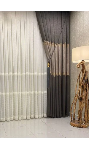 NİVEMESHOME DİVİNA ZIGZAG BESTICKTER CREME VORHANG 1/3 DICK PILE TÜLL VORHANG APM