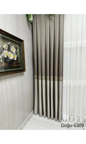 NİVEMESHOME DOĞU TOPRAK FT671536 5309 1/3 SIK PİLELİ FON PERDE APM