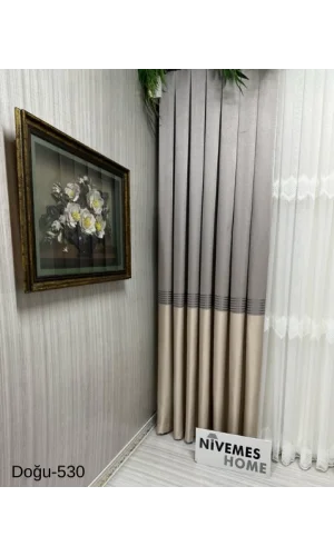 NİVEMESHOME DOĞU VİZON FT671536 V-530 1/3 SIK PİLELİ FON PERDE APM