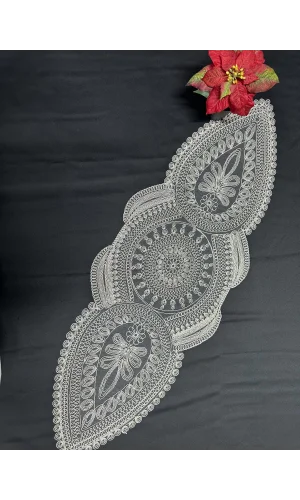 NİVEMESHOME EKRU İŞLEMELİ RUNNER