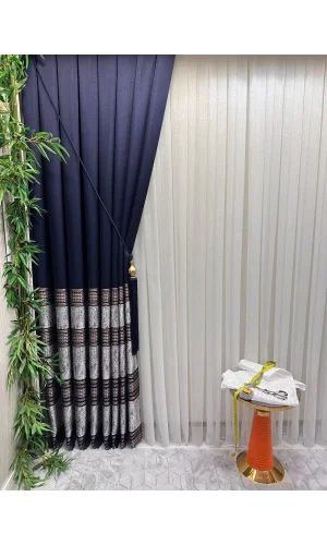 NİVEMESHOME أناقة الذهب الخطوط الرفيعة 1/3 سميكة القماش الذي لا يتجعد ستارة الشبكة