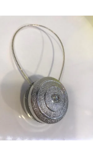 NIVEMESHOME ELEGANT ROUND STONE SILVER CURTAIN HOLDER