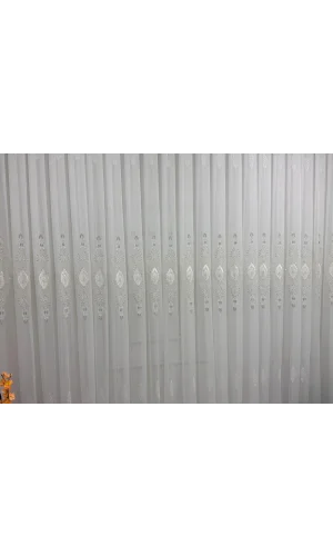 NİVEMESHOME ELİSYA 3812 GÜMÜŞ IŞILTILI 1/2,5 PİLELİ BAMBU TÜL PERDE