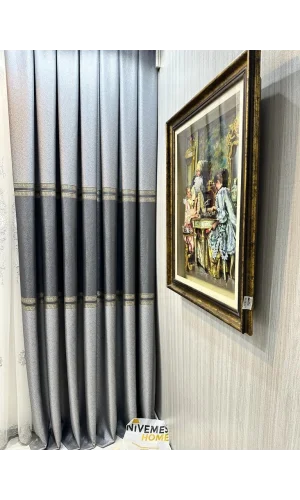 NİVEMESHOME ELİZA GRİ V-2536 1/3 SIK PİLE FON PERDE APM