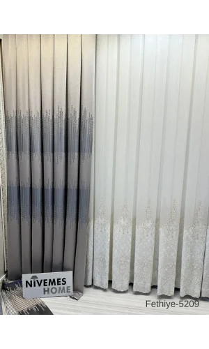 NİVEMESHOME FETHİYE 614178 V-5209 PLATA 1/3 TELA APAGADA CORTINA FON