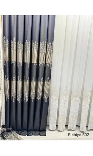 NİVEMESHOME FETHİYE FT614178 V-502 1/3 SIK PİLELİ AZUL MARINO FONDO DE PANTALLA APM