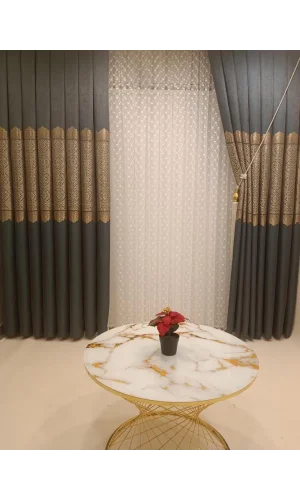 NİVEMESHOME FJ631749 V-2537 ARORA GRÜN 1/3 DICHTE PLISSIERTE VORHANG APM