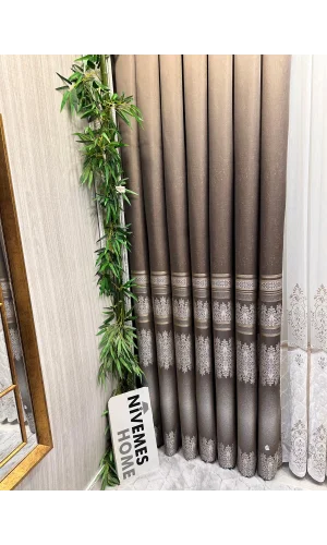 NİVEMESHOME FT632255 V-5327 ANTAKYA TOPRAK 1/3 SIK PİLELİ FON PERDE APM