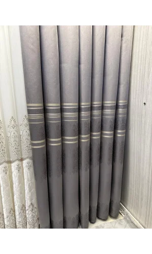 NİVEMESHOME FT632255 V-5422 ANTAKYA GRİ 1/3 SIK PİLELİ FON PERDE APM