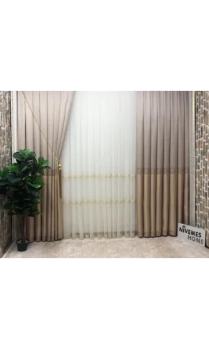 NİVEMESHOME GOLD V-5201 1/3 SIK PİLELİ PANO FON PERDE APM