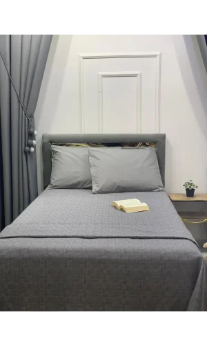 COPERTINA CON LETTO SINGOLO 200X230 GRIGIA NIVEMESHOME DOPPIA