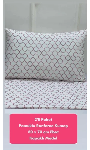 NİVEMESHOME ROSENBLÜTEN GEOMETRISCHES MUSTER 2ER-PACK KISSENBEZUG MIT DECKEL 50X70