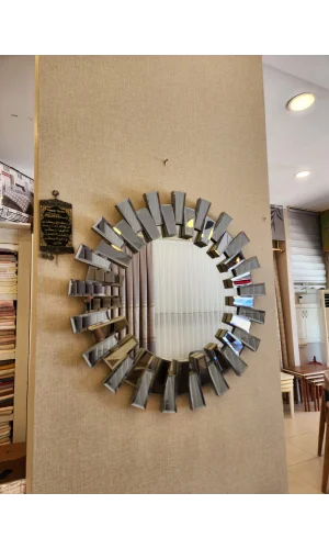 NİVEMESHOME GÜMÜŞ 80X81 METAL ÇERÇEVELİ AYNA