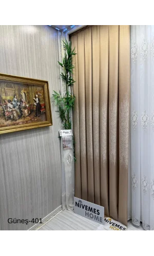 NİVEMESHOME Солнцезащитные шторы FT632121 золото V-401 1/3 плотная ткань перила ПВХ