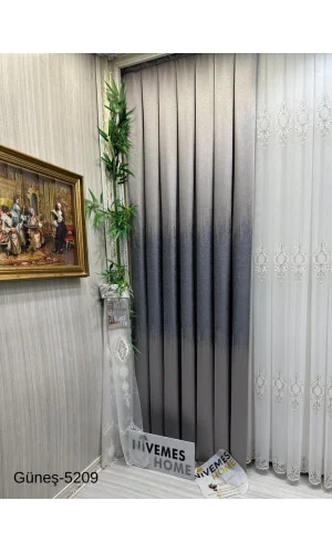 NİVEMESHOME GÜNEŞ FT632121 GÜMÜŞ V-5209 1/3 SIK PİLELİ FON PERDE APM