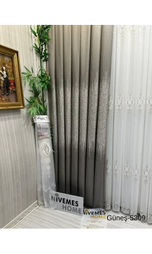 NİVEMESHOME GÜNEŞ FT632121TOPRAK V-5309 1/3 ПЛОТНАЯ ТКАНАЯ ЗАНАВЕСКА АПМ