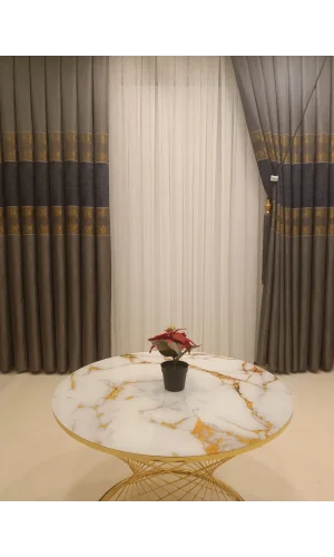 NİVEMESHOME GÜNİZ FJ631663 V-503 TAŞ-GOLD 1/3 SIK PİLELİ VORHANG APM