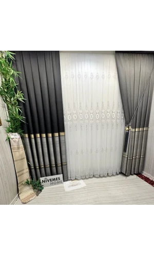 NİVEMESHOME HİLAL 1/3 SIK PİLELİ TÜL PERDE APM