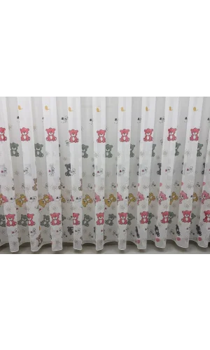 NİVEMESHOME HYL00009.801 ESTE BEAR KINDERZIMMER 1/2.5 AKKU TÜLLVORHANG ROSA APM