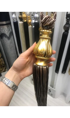 NİVEMESHOME COFFEE-BEIGE MIXED FRILLED CEILING GATHERING BRACKET