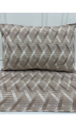 NIVEMESHOME KAFFEE GESTREIFTES MUSTER 2er KISSENBEZUG KLAPPBAR 50X70