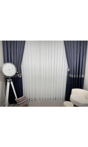 NİVEMESHOME KARAN SILBER 1/3 GEFALTETER TÜLL VORHANG APM