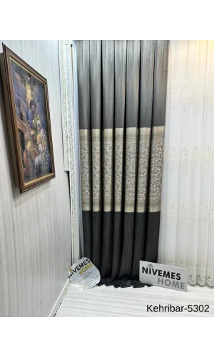 NİVEMESHOME ЯНТАСИТ FT614162 V-5302 ПАНО ФОНОВЫЕ ШТОРЫ 1/3 ПЛОТНЫЕ ГОРКИ ШТОРЫ АПМ