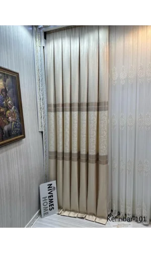 NİVEMESHOME ЯНТАЛШТNIVEM KREM V-101 1/3 ЛАМИНИРОВАННЫЕ ТКАНЬ ЗАВЕСЫ АПМ