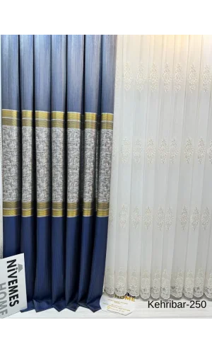 NİVEMESHOME ÁMBAR FT614162 AZUL MARINO V-250 1/3 DENSO CORTINA DE CIELO APM