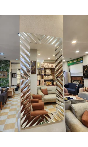 NİVEMESHOME KESİK ÇİZGİLİ 75X150 DEKORATİF BOY AYNASI