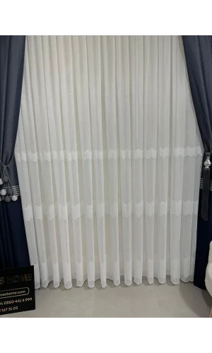 NİVEMESHOME LEINEN VORHANG MIRA W011908.801 1/2,5 ENG GEFALTETER TÜLL VORHANG APM