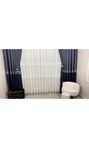 NİVEMESHOME LEINEN VORHANG STOFF W011908.801 1/3 DICK GEPLEATETER VOILE VORHANG APM