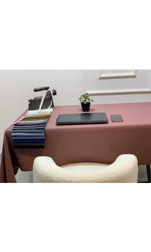 NİVEMESHOME KETEN TREND MASA ÖRTÜSÜ GÜL KURUSU APM