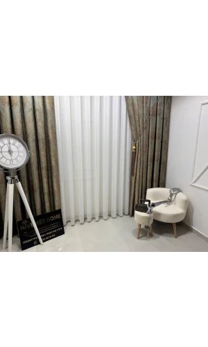 NİVEMESHOME LEINEN VOILE VORHANG EYMES SEZER WÜSTENDESIGN 1/3 DICK GEPLISSIERTE VOILE VORHANG APM