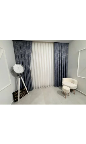 NİVEMESHOME LEINEN VOILE SHEER DESIGN 1/2.5 FOLD TULLE VORHANG APM