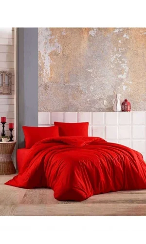 NIVEMESHOME ROT 100% BAUMWOLLE DOPPELBETT BETTWÄSCHESET