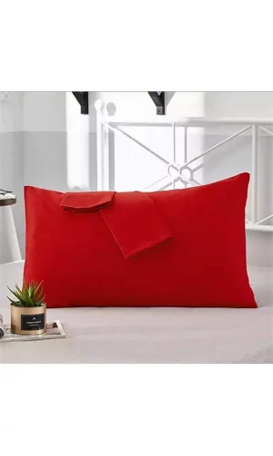 FUNDA DE COJÍN ROJO DE NIVEMESHOME