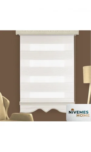 NİVEMESHOME KREM PİLİSE ZEBRA PERDE