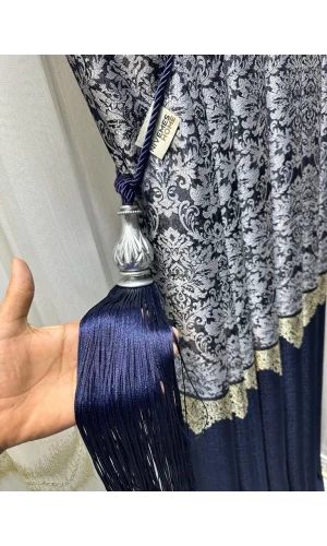 NİVEMESHOME NAVY FRINGED GREY APPARATUS CEILING GATHERING BRACELET