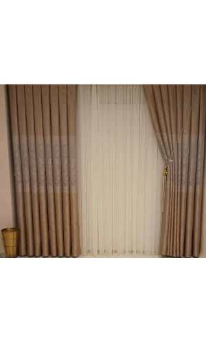 NİVEMESHOME LALİN BEJ 1/3 SIK PİLE FON PERDE APM