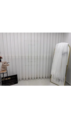 NIVEMESHOME LUNA GEOMETRIC PATTERNED GOLD 1/3 DENSE CURTAIN APM