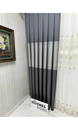 NİVEMESHOME MANAVGAT ANTRASIT FT632113 V-2505 1/3 SIK PİLELİ FON PERDE APM
