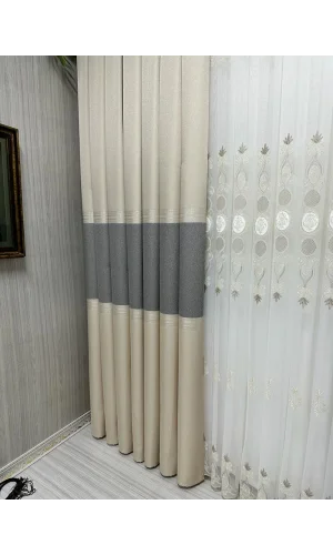 NİVEMESHOME MANAVGAT CREMA FT632113 V-113 1/3 CORTINA FRUNCIDA DE FONDO CON DENSO APM