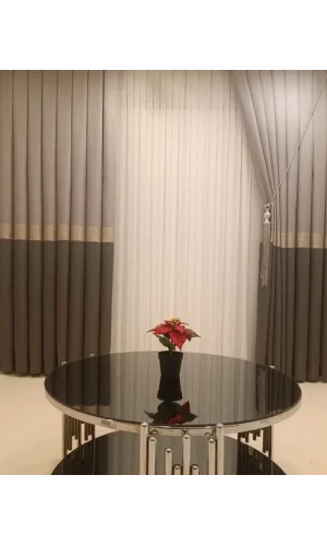 NİVEMESHOME MARİLYA GRİ/GOLD 1/3 SIK PİLE FON PERDE