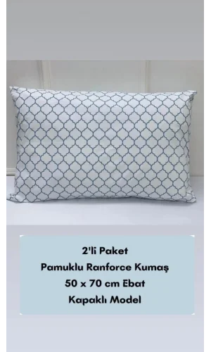 NİVEMESHOME BLAUES GEOMETRISCHES MUSTER 2ER-PACK KISSENBEZUG MIT DECKEL 50X70