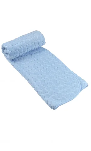 NİVEMESHOME بطانية طفل بقلب أزرق 100 × 120 ميرينو