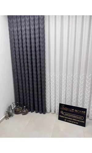 NİVEMESHOME MAGGIO 1-027P MEZZO PATTERN ECUR 1/2,5 PLISSE TUL TENDA