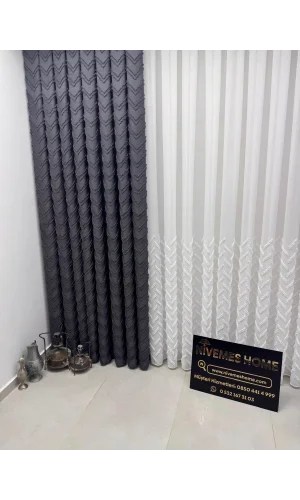 NİVEMESHOME MAGGIO 1-027P MEZZO MOTIVO BEIGE 1/3 PIZZO TENDA IN TUL